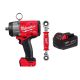 Milwaukee M18 FUEL 18V Lith-Ion Brushless Cordless High Torque 1/2 in. Impact Wrench w/ 5.0 Ah Battery & Lineman's Wrench