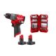 Milwaukee M12 FUEL 12V Lithium-Ion Cordless 1/2 in. Drill Driver with (2) 3.0 Ah Batteries & 45 PC SHOCKWAVE Bit Set