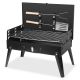 Cubilan Outdoor Portable Charcoal Grill in Black Comes with 1x BBQ Grill1x BBQ Net1x Fork1x BBQ Spatula2x Handles