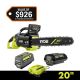 RYOBI 40V HP Brushless 20 in. Battery Chainsaw with 8.0 Ah Battery, 8.0 Ah Lithium-Ion High Performance EDGE Battery & Charger