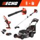 ECHO 21 in. 190 cc Gas 3-in-1 RWD Self-Propelled Mower, Gas SRM-225 Trimmer, Blower, 56V Chainsaw w/ 2.5Ah Battery/Charger
