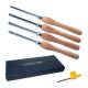 POWERTEC 4-Piece Carbide Lathe Tool Set, Wood Turning Tools with Round, Diamond, Radius and Flat Square Cutters, T15 Wrench