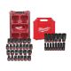 Milwaukee SHOCKWAVE Impact-Duty 1/2 in. Drive Metric & SAE Standard PACKOUT Socket Set (27-PC) & 14-PC 1/2 in Deep Well Socket Set