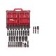 Milwaukee SHOCKWAVE Impact-Duty 3/8 in Drive Metric & SAE Deep Well PACKOUT Socket Set (36-PC) & 1/4 in Hex Socket Adapter (3-PC)