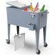 PERMASTEEL Party Cooler, 80-qt. Capacity, Divider Cooler, Rolling Ice Chest for Entertainment, Matte Blue
