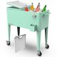 PERMASTEEL Party Cooler, 80 qt. Capacity, Divider Cooler, Rolling Ice Chest for Entertainment, Matte Mint