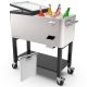 PERMASTEEL Party Cooler, 80-qt. Capacity, Removable Basin, Divider Cooler, Rolling Ice Chest for Entertainment, Stainless Steel