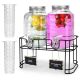 OGETFUUR 2-Pack 4 qt. Glass Beverage Jug Cooler with Stand And Stainless Steel Spigot for Indoor Outdoor Party
