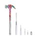 Unbranded 6 in 1 Multifunctional 244.5g Carbon Steel Tool Set Floral Claw Hammer with Screwdrivers Nail Puller Pink
