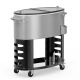 Karl home 70 qt. Silver Oval Freezer Patio Cooler Cart