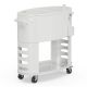 Karl home 70 qt. White Oval Freezer Patio Cooler Cart