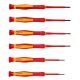 Lukyamzn 6-Piece 3.0 in. Shank 6 Bit Red Insulated Precision Screwdriver Set Magnetic Tip Chrome Vanadium Steel Electrician Tool