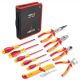 Lukyamzn VDE 1000-Volt Insulated Electrician Tool Kit with Phillips Slotted Screwdrivers Pliers Wire Stripper 11-Piece Set