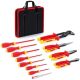 Lukyamzn Insulated Electricians Hand Tool Set with 7 Screwdrivers 4 Pliers Voltage Tester Storage Case 12-Piece Red