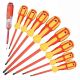 Lukyamzn Insulated Electrician Screwdrivers Set 3-6in Shank 7 Bit Red Non-Slip Grip Magnetic Tip Hand Tool 9-Piece