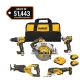 DEWALT 20V Lithium-Ion Cordless 5-Tool Combo Kit with (2) 5.0 Ah Battery Packs and Charger