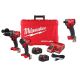 Milwaukee M18 FUEL 18V Lith-Ion Cordless Hammer Drill & Impact Driver Combo Kit (3-Tool) w/ 2 Batteries & 1/4 in. Impact Driver