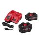 Milwaukee M18 18V Lith-Ion REDLITHIUM FORGE XC 8.0 Ah Battery w/ FORGE 12. 0Ah Battery & Charger