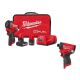 Milwaukee M12 FUEL 12V Li-Ion Brushless Cordless Stubby 3/8 in. Impact Wrench Kit w/ Impact Driver, Batteries