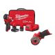 Milwaukee M12 FUEL 12V Li-Ion Brushless Cordless Stubby 3/8 in. Impact Wrench Kit with Cut Off Saw, (1)5.0Ah & (1)2.5 Ah Batteries