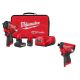 Milwaukee M12 FUEL 12V Li-Ion Brushless Cordless Stubby 1/2 in. Impact Wrench Kit w/ Impact Driver & Batteries