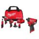 Milwaukee M12 FUEL 12V Lithium-Ion Cordless Drill Driver, Impact Wrench, and Ratchet Combo Kit (4-Tool) w/Batteries, Charger & Bag