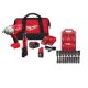 Milwaukee M12/M18V Lithium-Ion Cordless 3/8 in. Ratchet, 1/2 in. High Torque Impact Wrench w/ Friction Ring Combo Kit & Socket Set