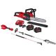 Milwaukee M18 FUEL 16 in. 18V Brushless Cordless Battery Powered Chainsaw w/ Pole Saw, 12.0 Ah & 8.0 Ah FORGE Battery, Charger