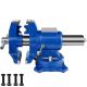 SKYSHALO 5 in. Heavy Duty Bench Vise, Pipe Vise, 30Kn Clamping Force, 360¬∞ Rotating Head for Home and Industrial Clamping Tasks