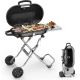 R.W.FLAME 40 in. Standup Portable Propane Grill in Black with Lid, Side Table And Two Wheels