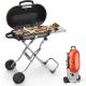 R.W.FLAME 40 in. Standup Portable Propane Grill in Orange with Lid, Side Table And Two Wheels