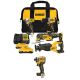 DEWALT 20V MAX Lithium-Ion Cordless 4-Tool Combo Kit and 20V MAX XR Cordless Impact Driver with (2) 4 Ah Batteries and Charger