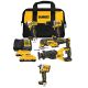 DEWALT 20V MAX Lithium-Ion Cordless 4-Tool Combo Kit and ATOMIC Brushless 1/2 in. Impact Wrench w/ (2) 4 Ah Batteries & Charger