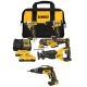 DEWALT 20V MAX Lithium-Ion Cordless 4-Tool Combo Kit and XR 20V MAX Brushless Screw Gun with (2) 4 Ah Batteries and Charger