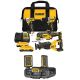 DEWALT 20V MAX Lithium-Ion Cordless 4-Tool Combo Kit and 4000 Lumen LED Panel Work Light with (2) 4 Ah Batteries and Charger