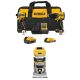 DEWALT ATOMIC 20-Volt Lithium-Ion Cordless 2-Tool Combo Kit and Brushless Compact Router w/ 5 Ah and 2 Ah Batteries and Charger