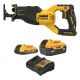 DEWALT 20-Volt MAX Lithium-Ion Cordless Brushless Reciprocating Saw with 20V MAX 5.0 Ah and 2.0 Ah Battery Packs and Charger