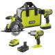 RYOBI ONE+ 18V Cordless 2-Tool Combo Kit with (2) 1.5 Ah Batteries, Charger, and ONE+ Cordless 1/2 in. Impact Wrench