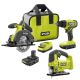 RYOBI ONE+ 18V Cordless 2-Tool Combo Kit with (2) 1.5 Ah Batteries, Charger, and ONE+ Cordless Jig Saw