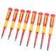 Yichuhaoxi 1000-Volt Mini 3.0 in. Shank 8 Bit Red Black Insulated Screwdriver Set Magnetic Tip Ergonomic Non-Slip 8-Piece