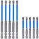 Yichuhaoxi Magnetic PH2 Slotted Phillips Cross Head Screwdriver Set 1/4 in. Hex Shank 10 Bit Silver Insulated 11-Piece
