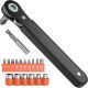 Yichuhaoxi 90 Degree Offset Ratcheting Screwdriver Set 3.97 in. Shank 10 Bit Orange Non-Insulated Mini Ratchet Wrench 18-Piece