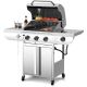 R.W.FLAME 3-Burner Portable Stainless Steel Silver Propane Grill with Versatile Cooking System