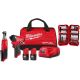 Milwaukee M12 FUEL 12V Lithium-Ion Cordless 3/8 in. Ratchet and 1/4 in. Impact Driver Combo Kit (2-Tool) w/Batteries, Bit Set