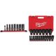 Milwaukee SHOCKWAVE Impact Duty 3/8 in. SAE Deep Impact Socket Set (8-PC) & SHOCKWAVE 1/2 in. Drive SAE Impact Socket Set (19-PC)
