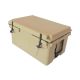 Unbranded Khaki 65 qt. Plastic Outdoor Chest Cooler with Heavy-Duty Rubber Latch, Portable Patio Camping Fishing Cooler