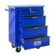 Damodpoy 13.58 in. W 4-Drawer Rolling Blue and Black Metal Tool Cabinets w/ Ball Bearing Drawer Slides and Tool Storage Organizer