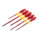 Wiha 1000-Volt Insulated SoftFinish Screwdriver Set-Slotted, Phillips (5-Piece)