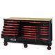 Damodpoy 68.5 in. D x 19 in. W 7+12 Drawers Heavy Duty Black and Red Metal Rolling Tool Chest Combo for Workshops and Labs