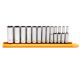 GEARWRENCH 1/4 in. Drive 6-Point Metric Hi-Viz Deep Socket Set (13-Piece)